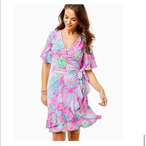 NWT Lilly Pulitzer isella Prosecco pink wrap dress